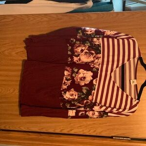 Long sleeve color block shirt